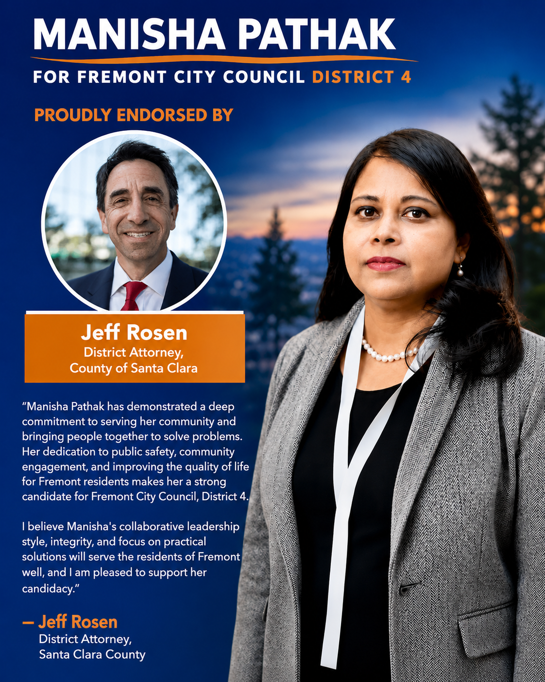 Jeff Rosen endorsement for Manisha Pathak