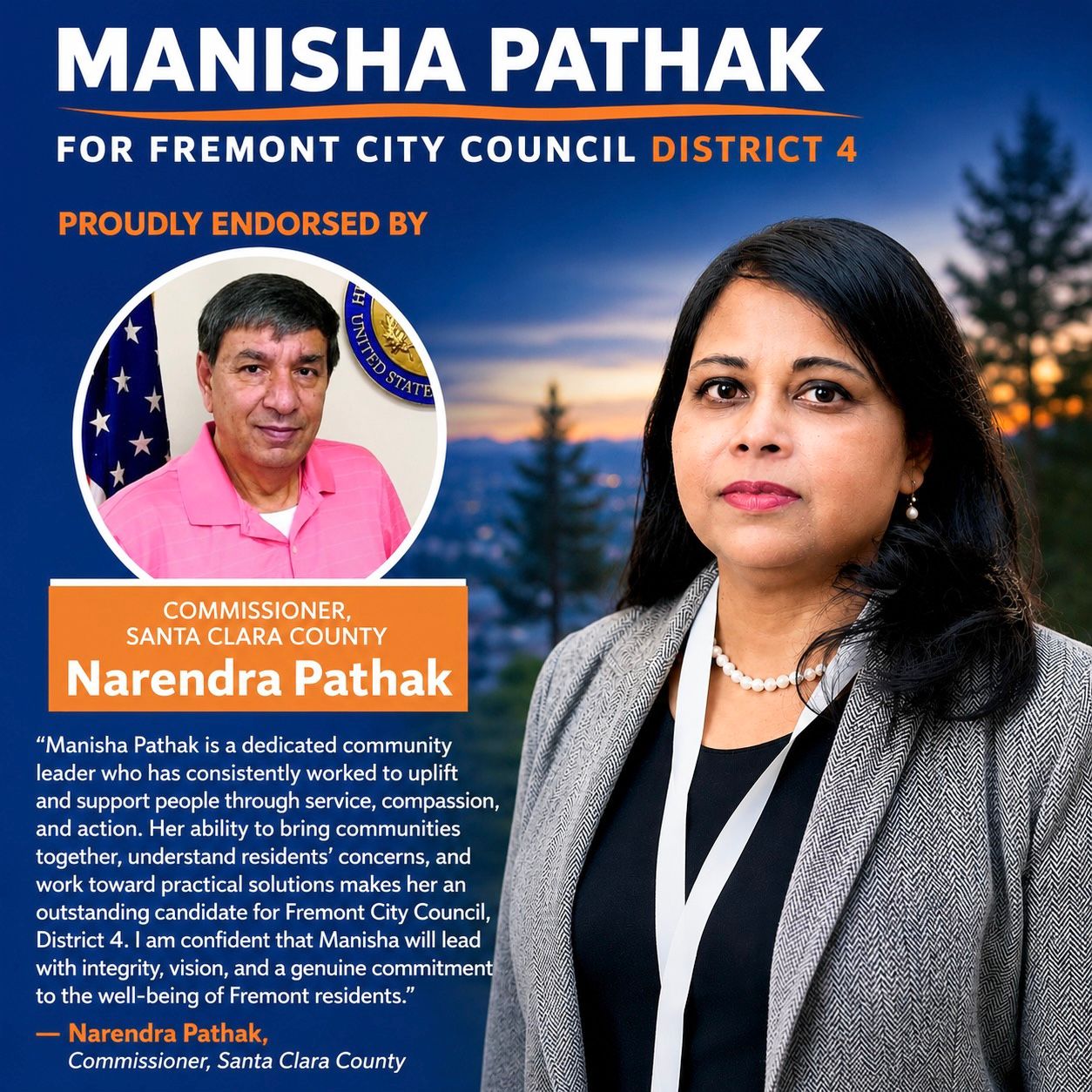 Narendra Pathak endorsement for Manisha Pathak