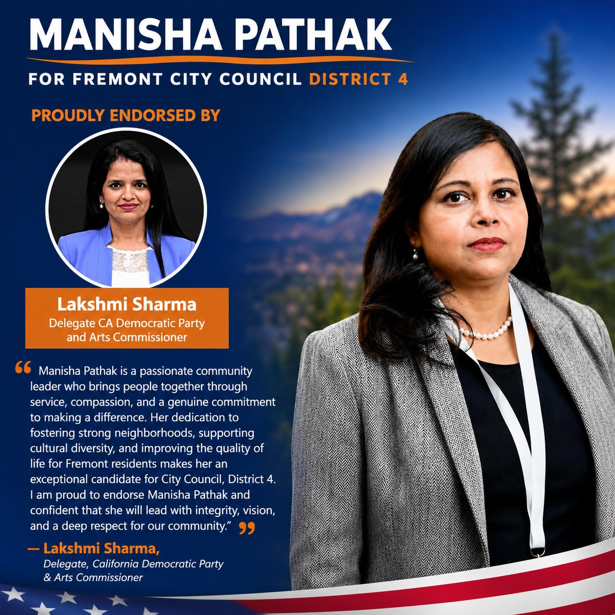 Laxmi Sharma endorsement for Manisha Pathak